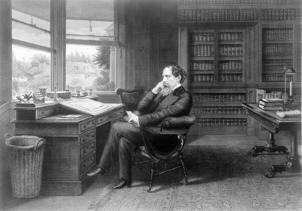 Charles Dickens Sitting at His Writing Desk. Via Jennifer Margulis, Ph.D.