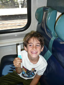 On a train to Scarsdale after BlogHer 2010.
