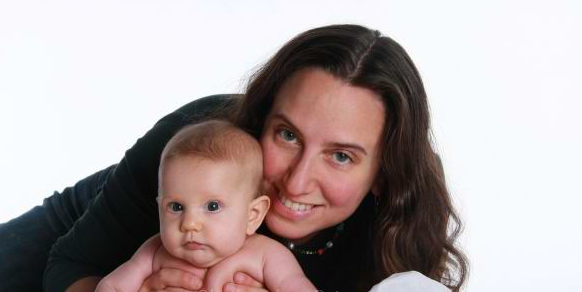 Jennifer Margulis and her infant daughter. Babies are a good reason to smile. A discussion of Marianne LaFrance's book on smiling. Photo credit: Christopher Briscoe.