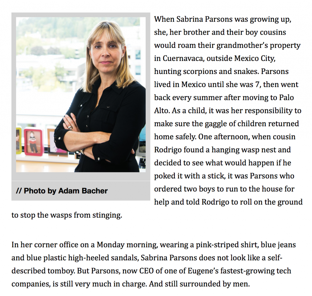 I've been busy reading and writing. I have an article in OBM about Sabrina Parsons, CEO of the $10 million company, Palo Alto Software | Jennifer Margulis