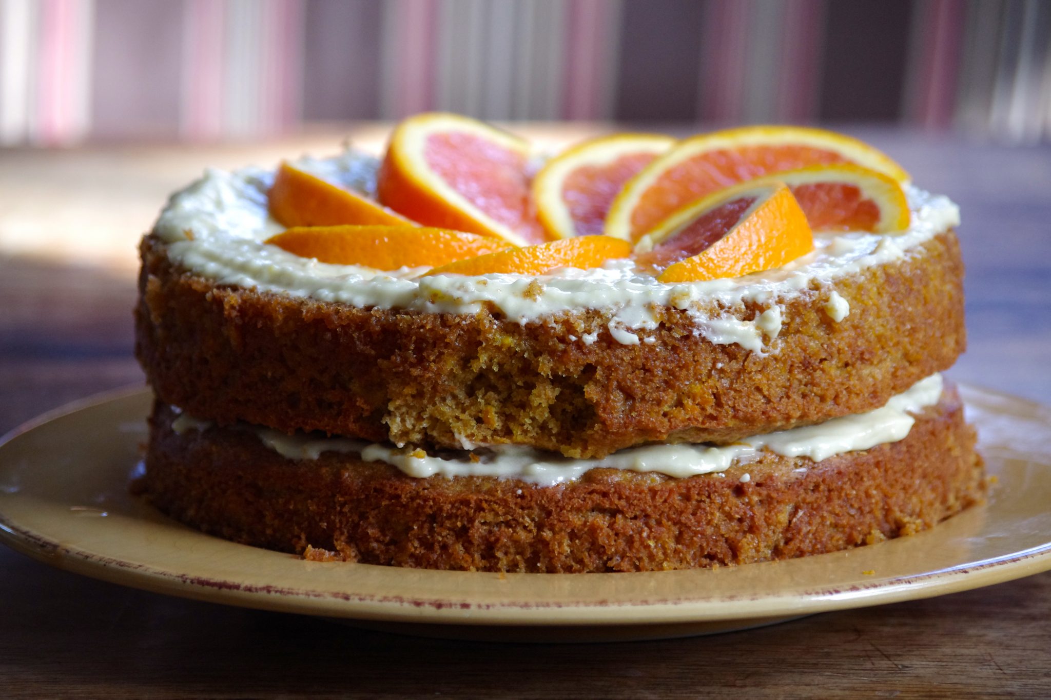 The most delicious agave-sweetened orange cake you've ever tasted, made with whole grain flour