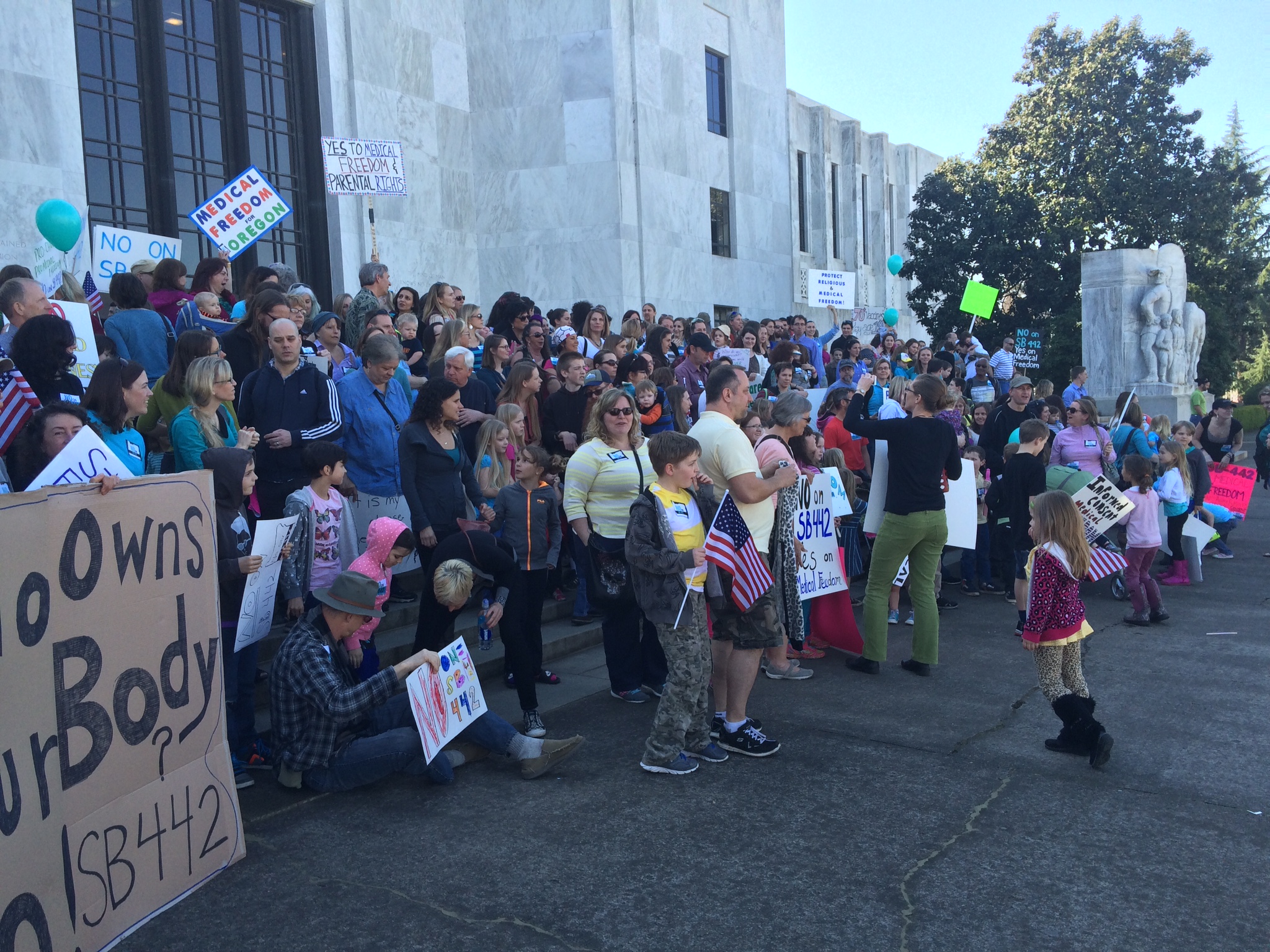 Over 300 people attended the rally for medical freedom on March 9, 2015 in Salem, Oregon