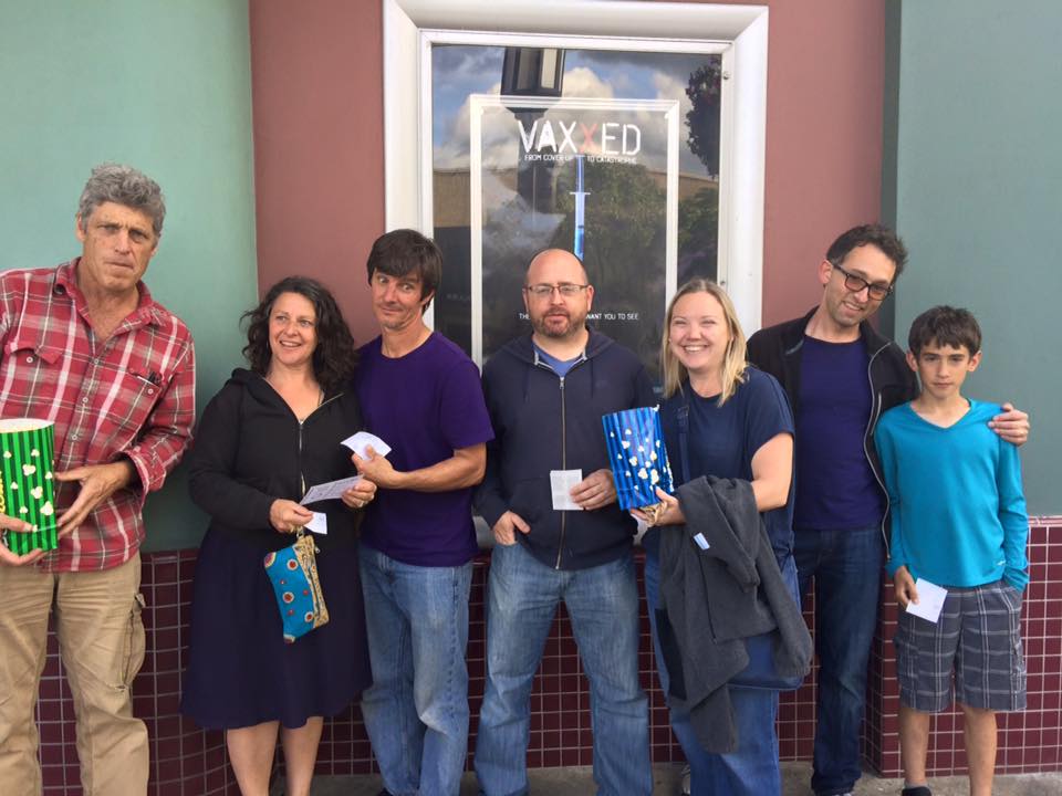Filmgoers in Ashland, Oregon pose for a photo at the Varsity Theater. Ashland was the first city in Oregon to show the documentary. Watching Vaxxed is very eye opening. Photo credit: Jennifer Margulis.