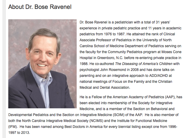 Bose Ravenel believes that vaccines are triggering autism in susceptible children