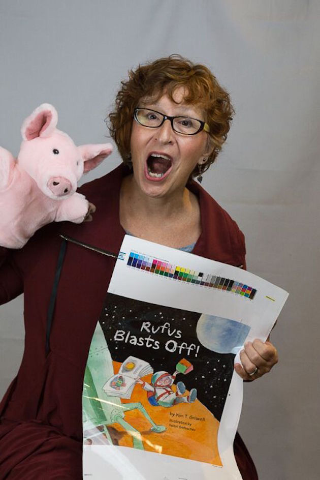 Rufus Blasts Off! A new book by Kim T Griswell. Author photo by Judy Cox