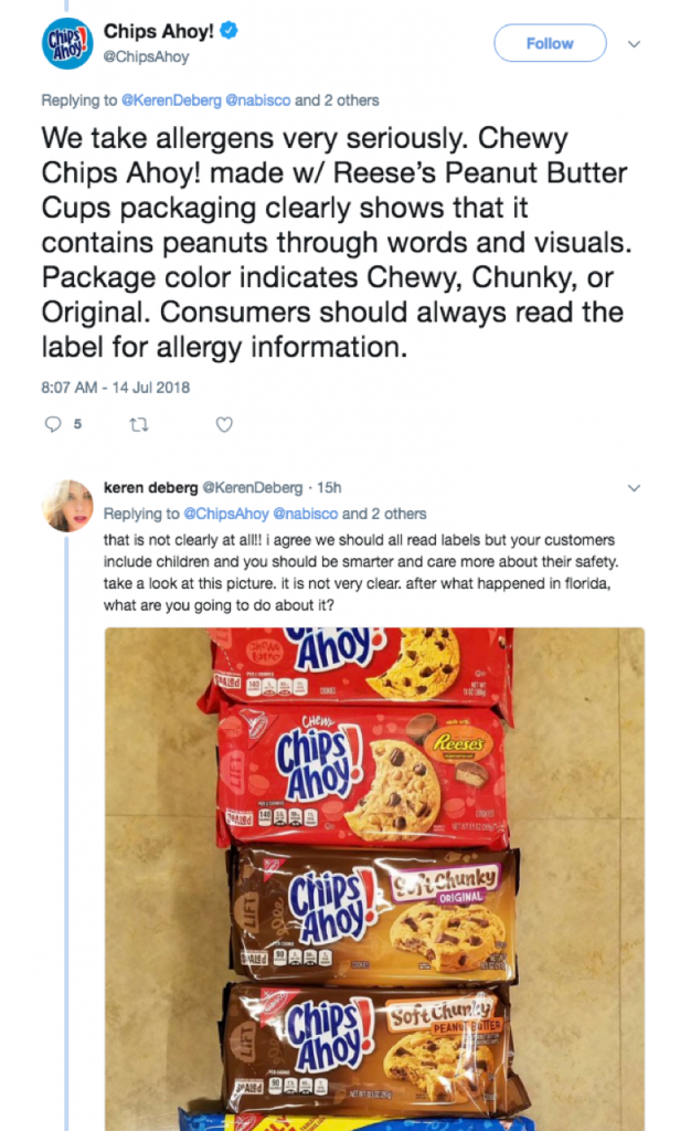 Chips Ahoy cookies that contain peanut butter are a deadly threat to anyone with a severe peanut allergy | via JenniferMargulis.net
