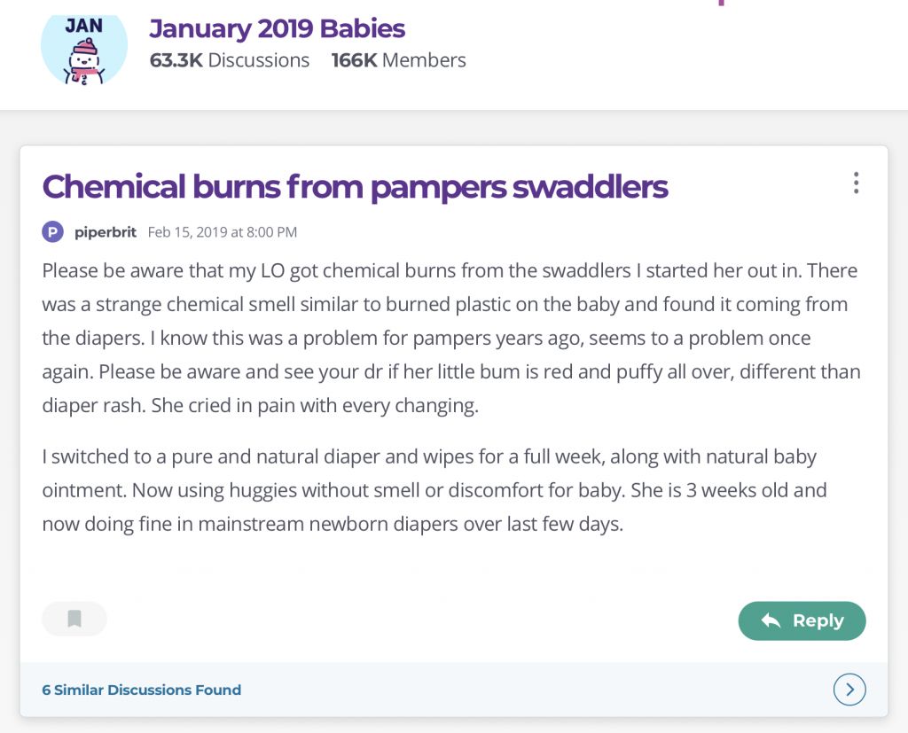 Screenshot from What to Expect from a mom whose baby got chemical burns from disposable diapers | Jennifer Margulis