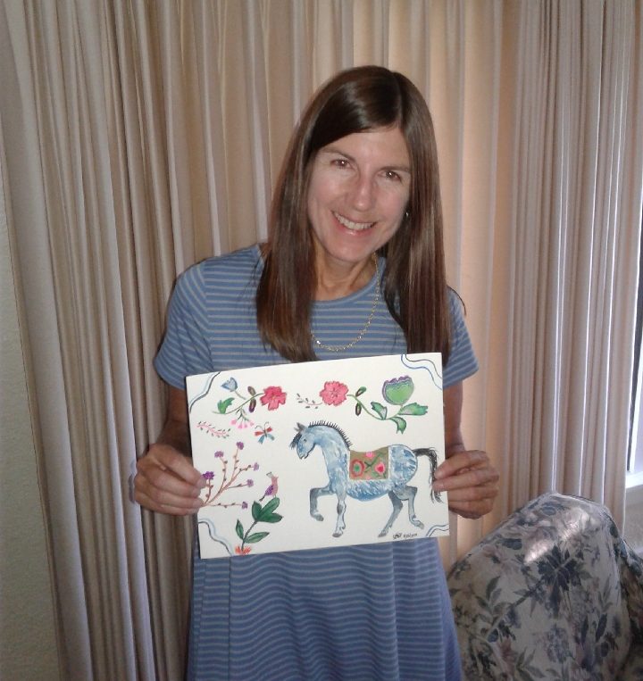 My friend's favorite animal is a horse so I made her this painting as a gift to her for MY 50th birthday | Jennifer Margulis
