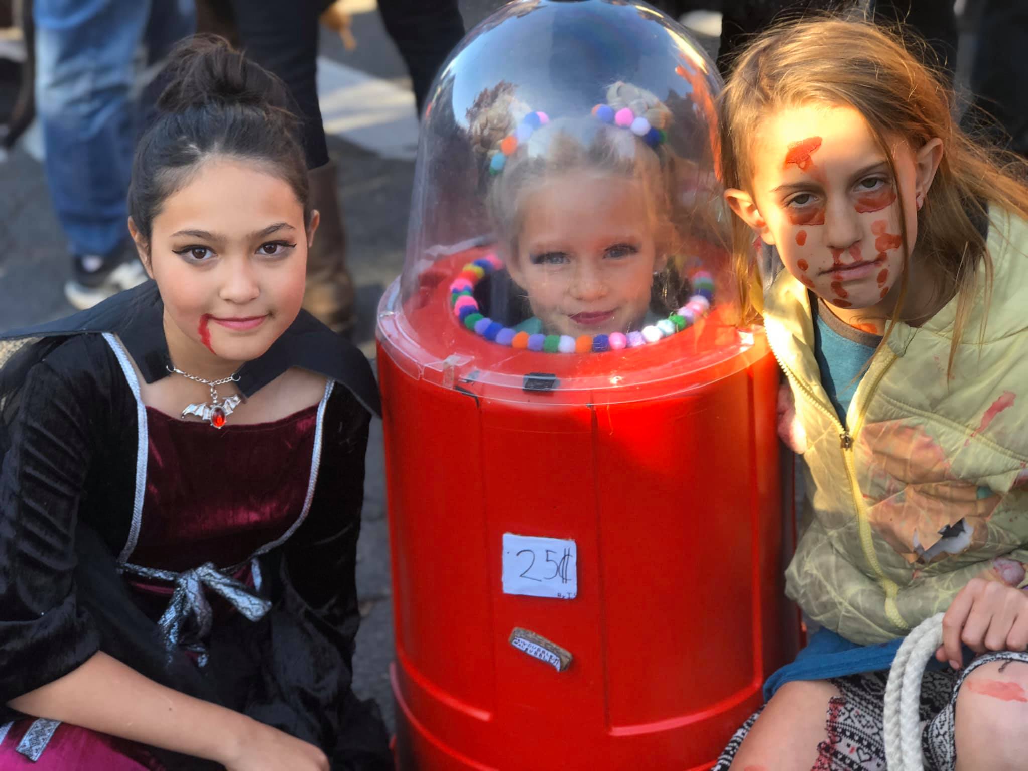 Three girls in Halloween costumes | Jennifer Margulis