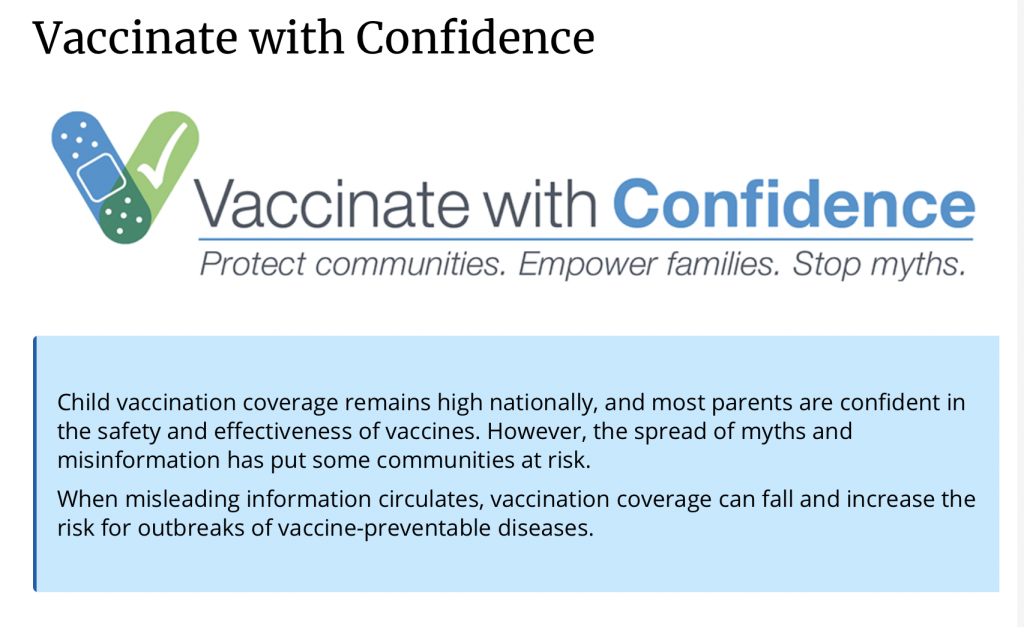 Vaccinate with Confidence is a new CDC campaign to empower families